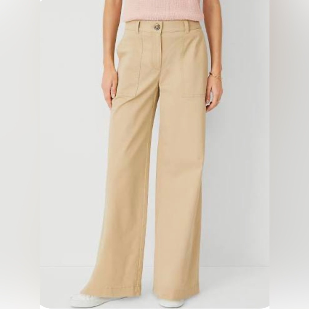 NWT Ann Taylor Weekend Khaki Wide Leg Pants